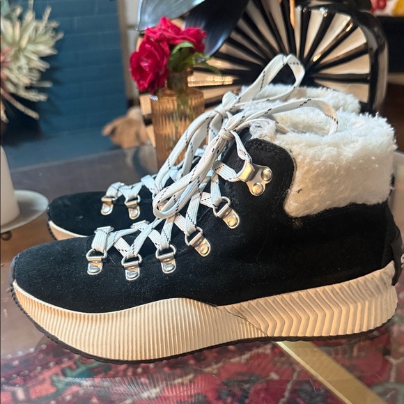 Sorel Black and Cream Winter Sneakers
